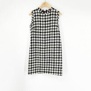 Giuseppe di Morabito Houndstooth Tweed Wool Blend Dress Size 6